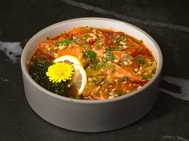 Marinated Salmon Sashimi