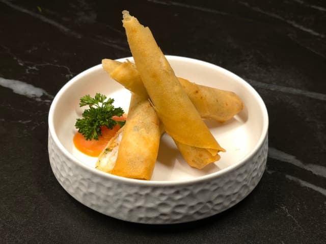 Deep Fried Shrimp Spring Rolls with Cilantro